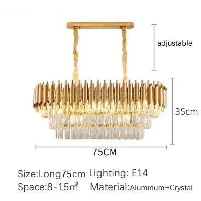 CHYMUIO LIGHT Modern Crystal LED Chandelier Pendant For Restaurant