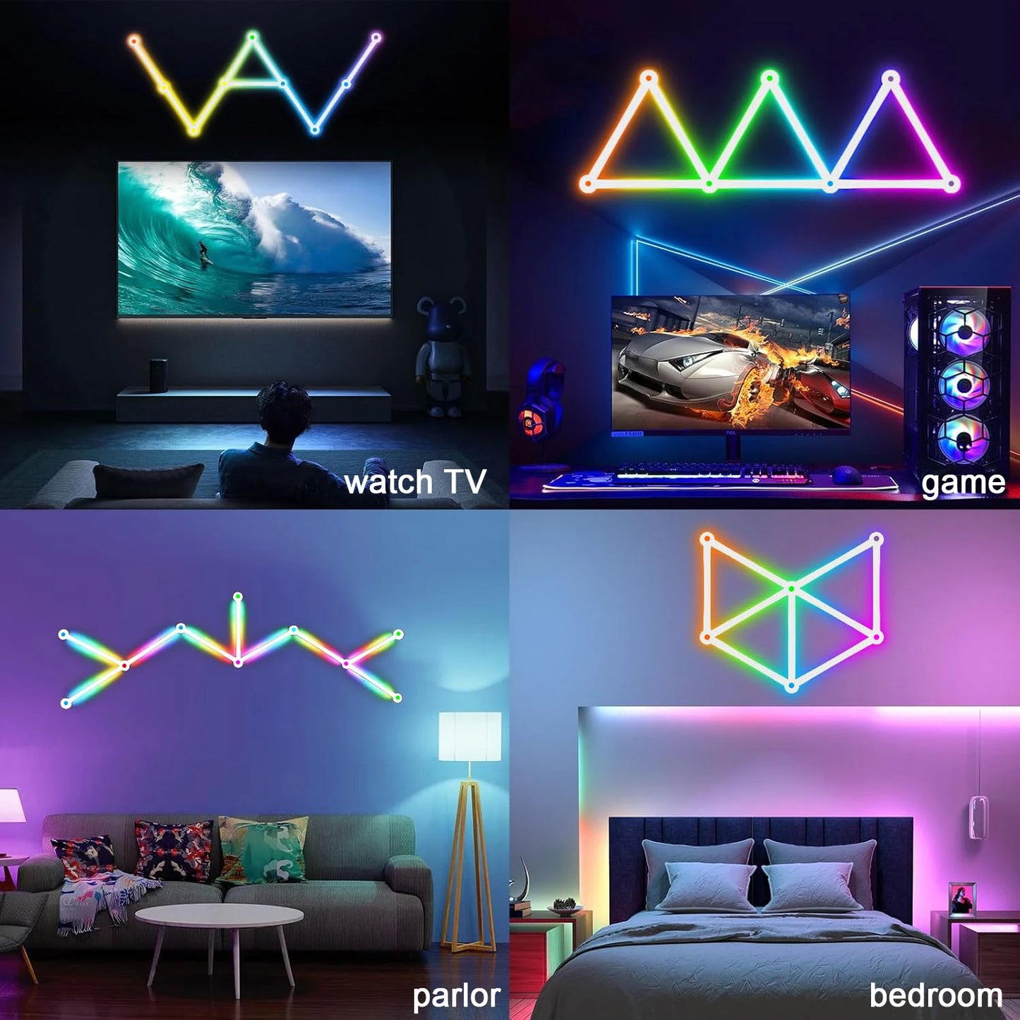 Wiscolor LED RGB Smart Wall Light WiFi Backlight TV Gaming Rhythm App