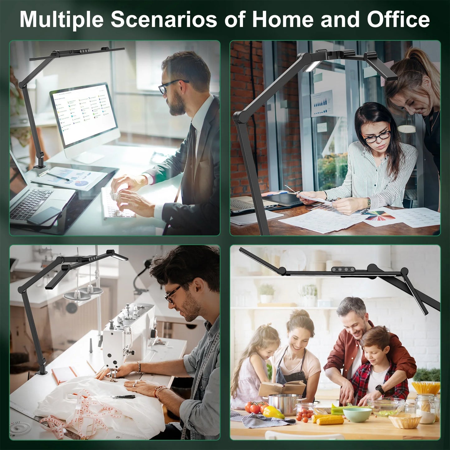 Aiopp Three Head Desk Lamp Memory Function Five Color Temperatures