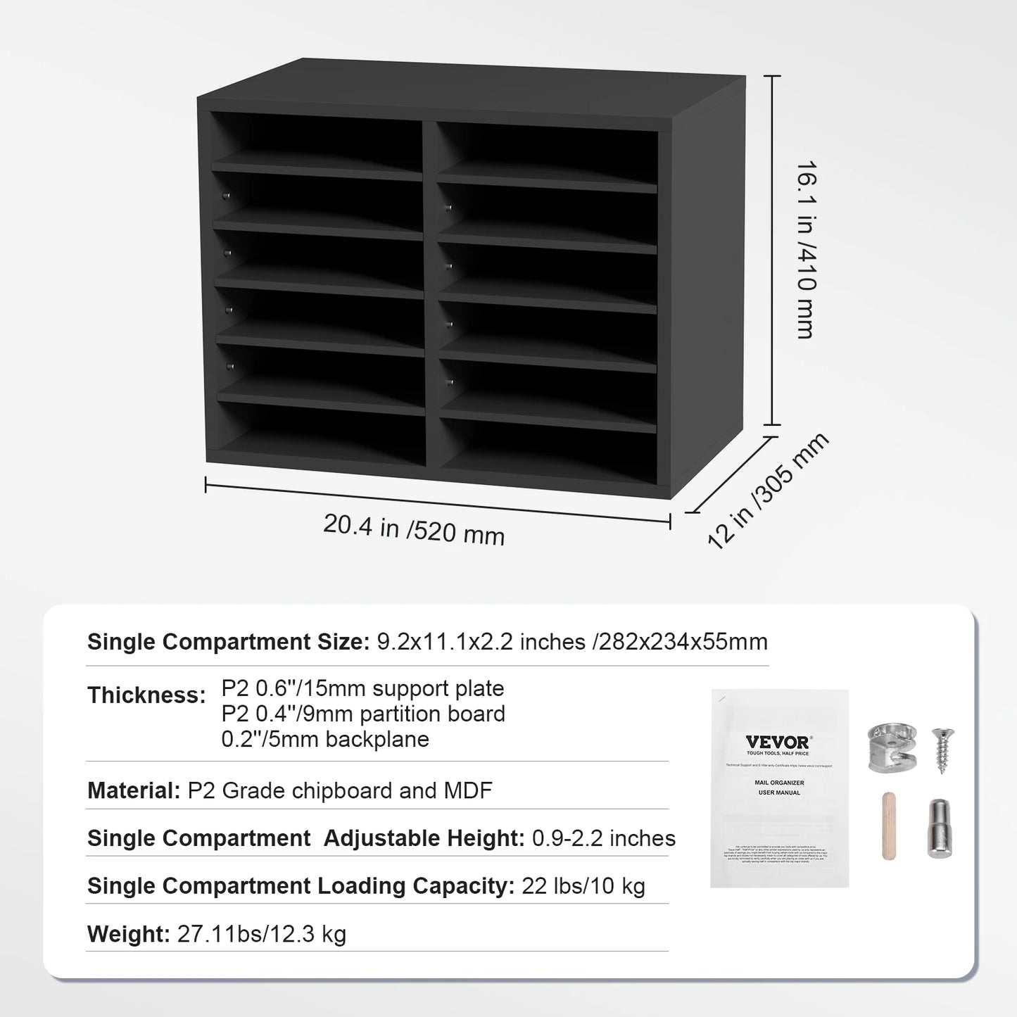 VEVOR Literature Organizers With Adjustable Shelves For Office