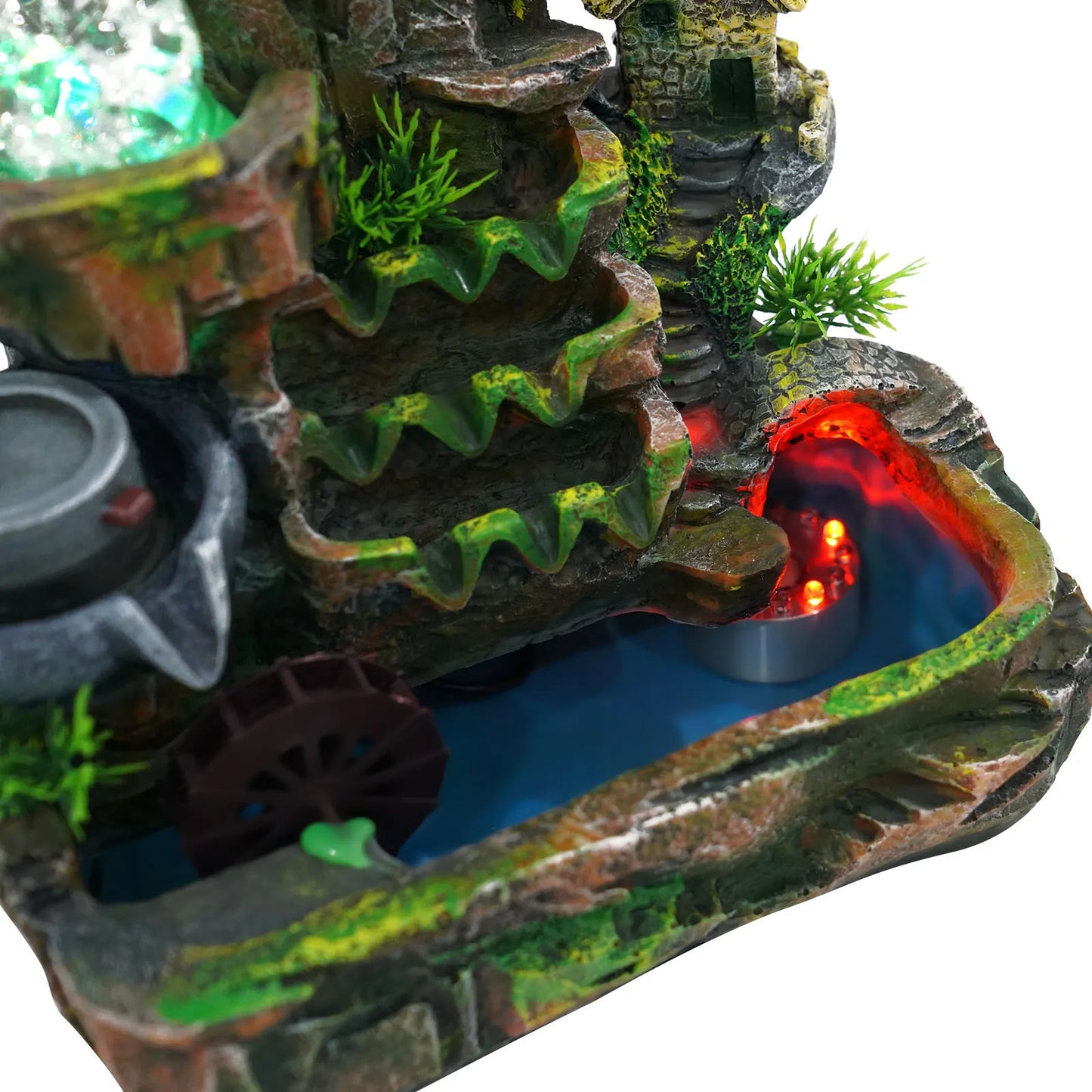 Feng Shui Desktop Water Fountain With Color Changing LED Lights