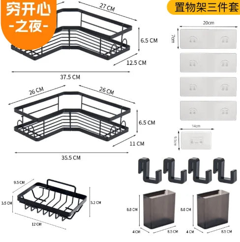 Stainless Steel Corner Shower Caddy With Hooks For Rustproof Storage