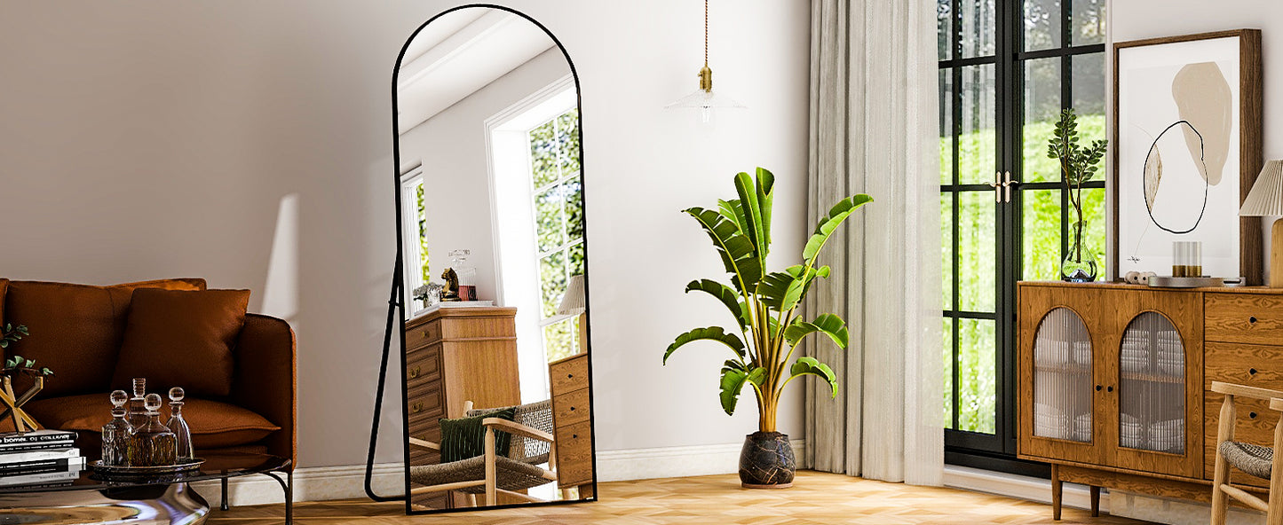 Harrispure Modern Full Length Glass Mirror With Aluminum Alloy Frame