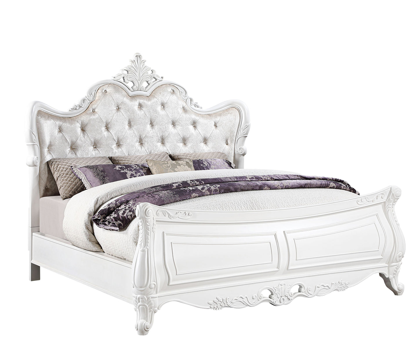 Modern Bedroom Set In Wood Finish With Coordinating Nightstands