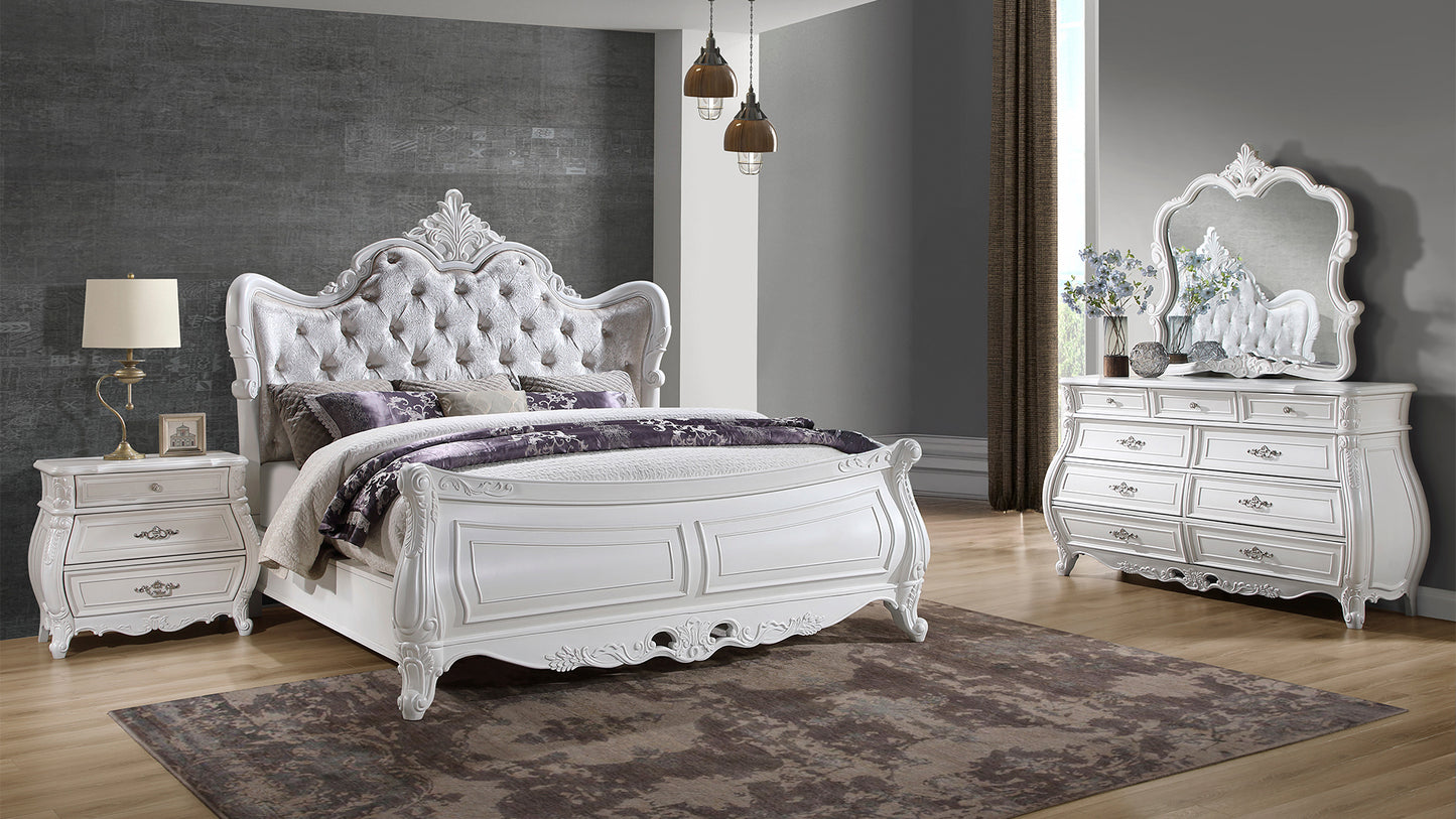 Modern Bedroom Set In Wood Finish With Coordinating Nightstands