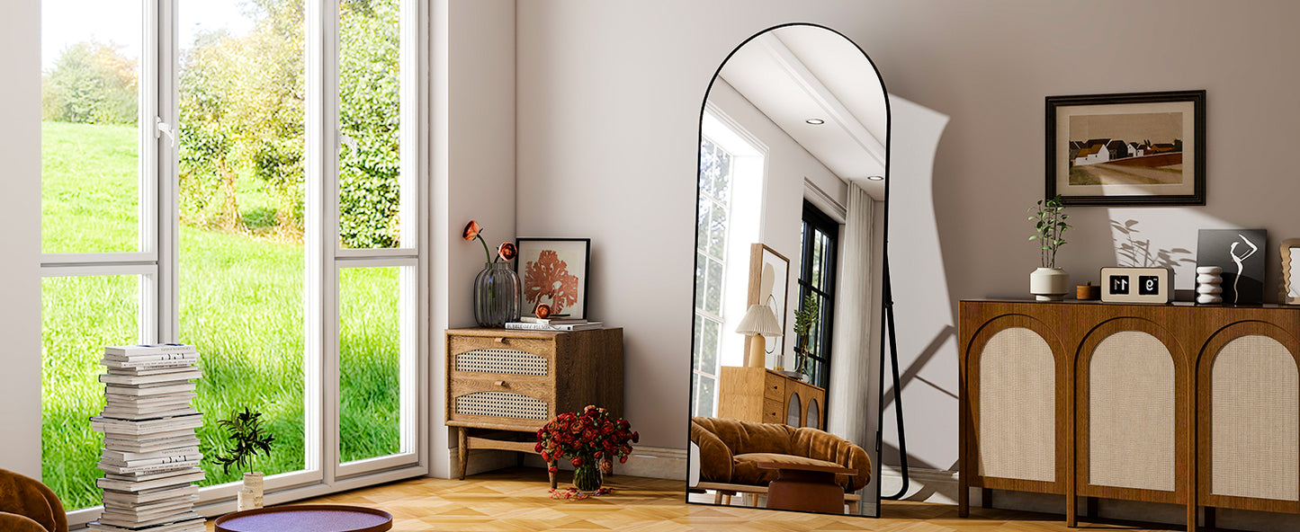 Harrispure Modern Full Length Glass Mirror With Aluminum Alloy Frame