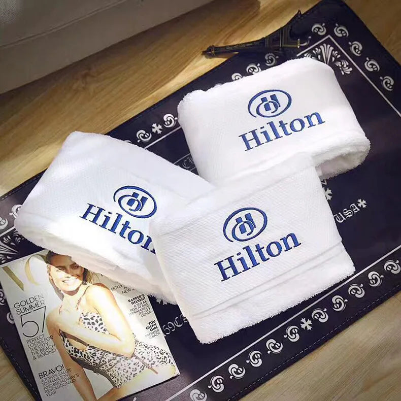100% Cotton White Face Towel for Hotel Custom Embroidery Bath Towel Personalized Customized Beach Towel Corporate Gift With Logo