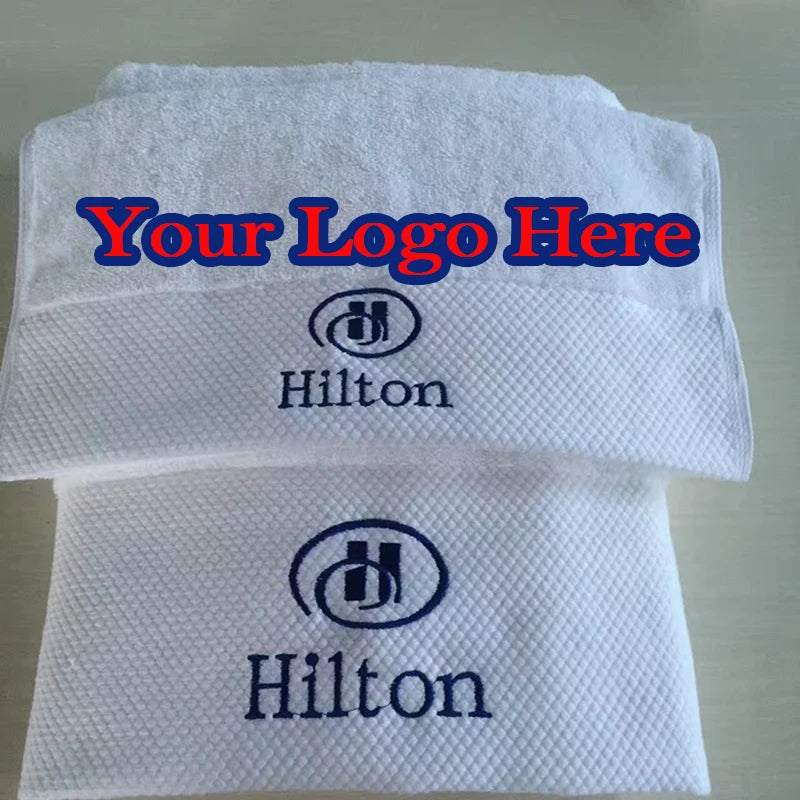 100% Cotton White Face Towel for Hotel Custom Embroidery Bath Towel Personalized Customized Beach Towel Corporate Gift With Logo