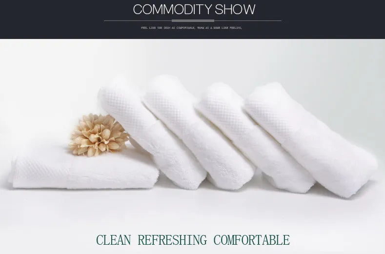 100% Cotton White Face Towel for Hotel Custom Embroidery Bath Towel Personalized Customized Beach Towel Corporate Gift With Logo