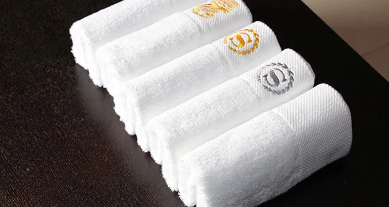 100% Cotton White Face Towel for Hotel Custom Embroidery Bath Towel Personalized Customized Beach Towel Corporate Gift With Logo
