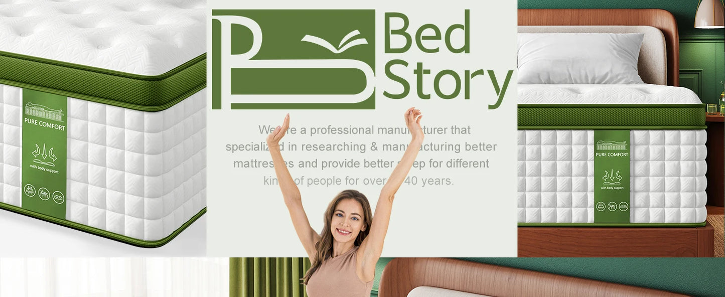 BedStory Hybrid Mattress With Gel Memory Foam And Pocket Springs