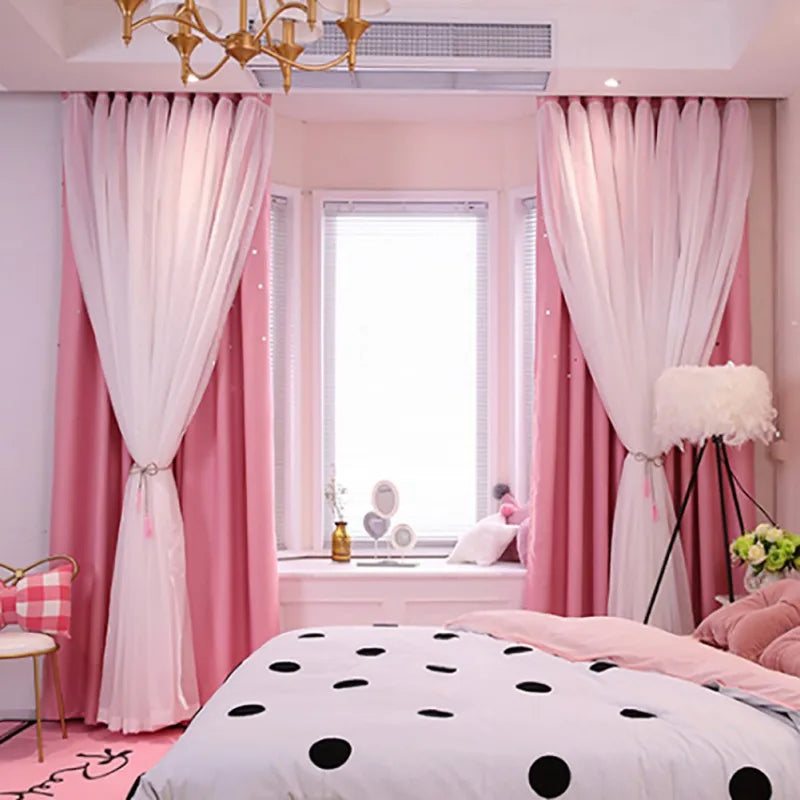 Guangdong Blackout Curtains For Bedroom And Living Room Star Cut Out Decor