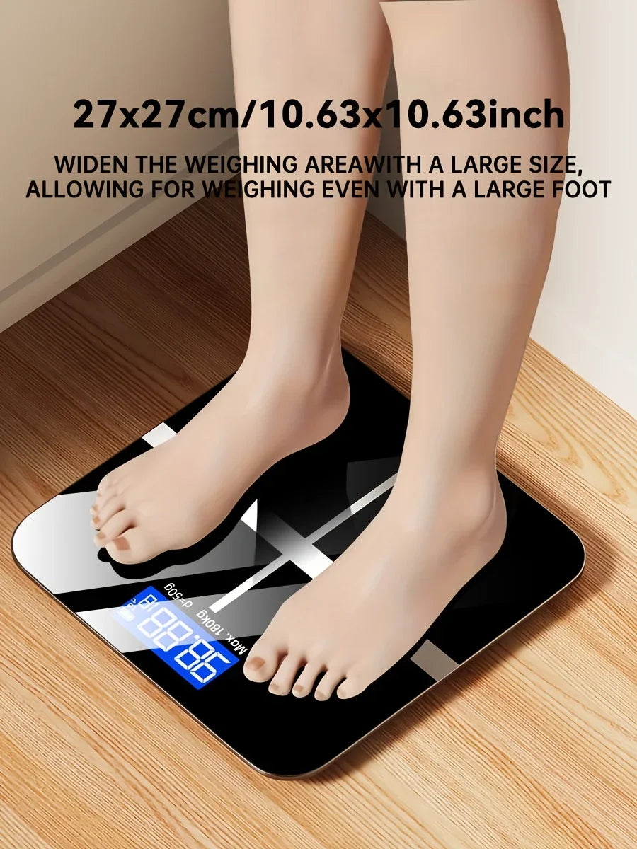 Premium Digital Bathroom Scale 396lb Capacity, High-Precision LCD Display, Ultra-Wide Platform, Room Temperature Sensor