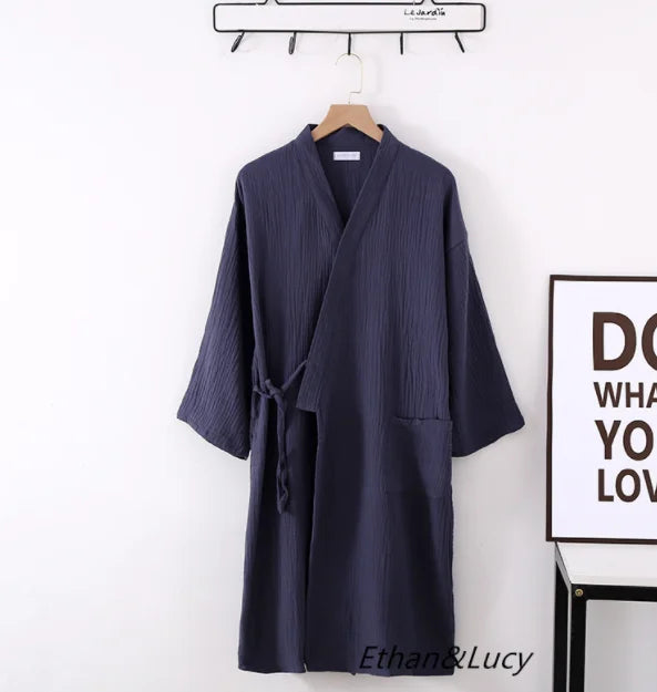 Cloud Cotton Story Japanese Kimono Robe For Couples Crepe Bathrobe