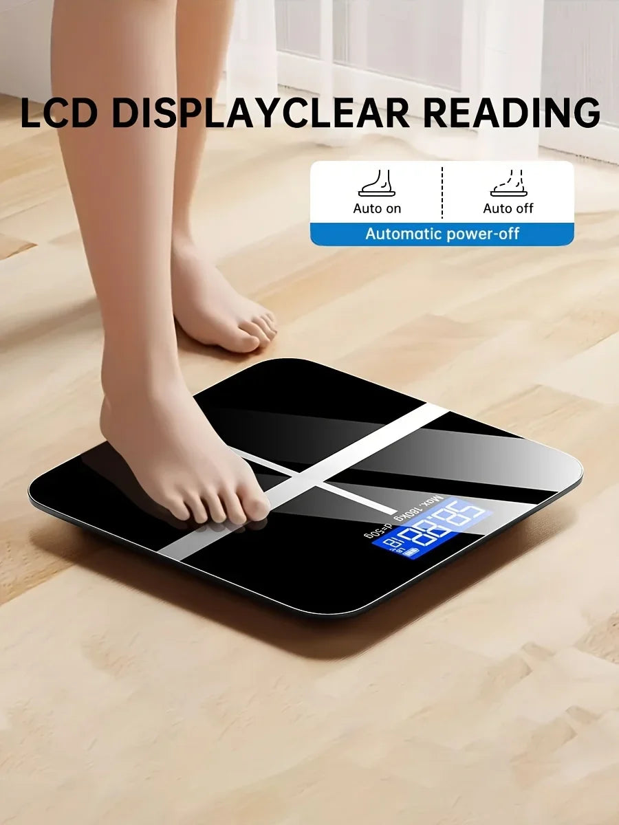 Premium Digital Bathroom Scale 396lb Capacity, High-Precision LCD Display, Ultra-Wide Platform, Room Temperature Sensor