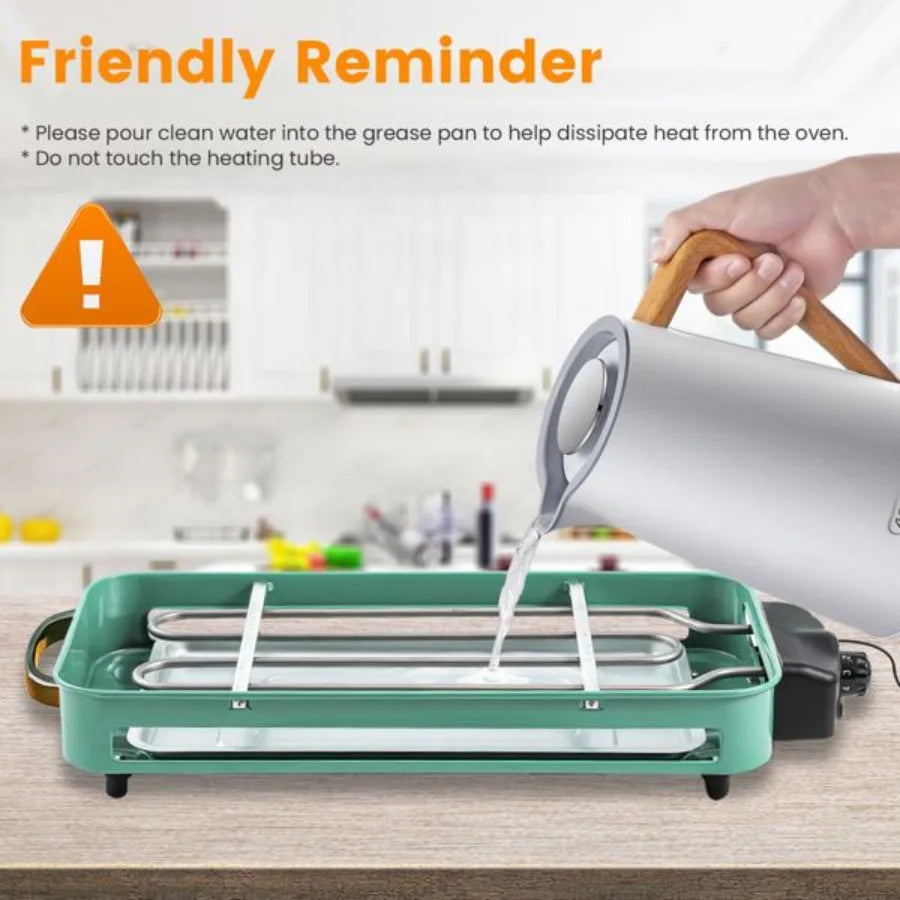 1500W Electric Indoor Grill 2 In 1 With Removable Plate