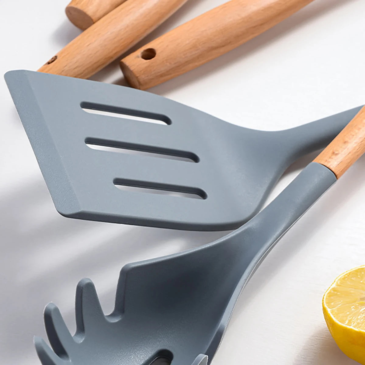 HELOTIC Silicone Kitchenware Set Six Or Seven Pieces Nonstick Spatulas