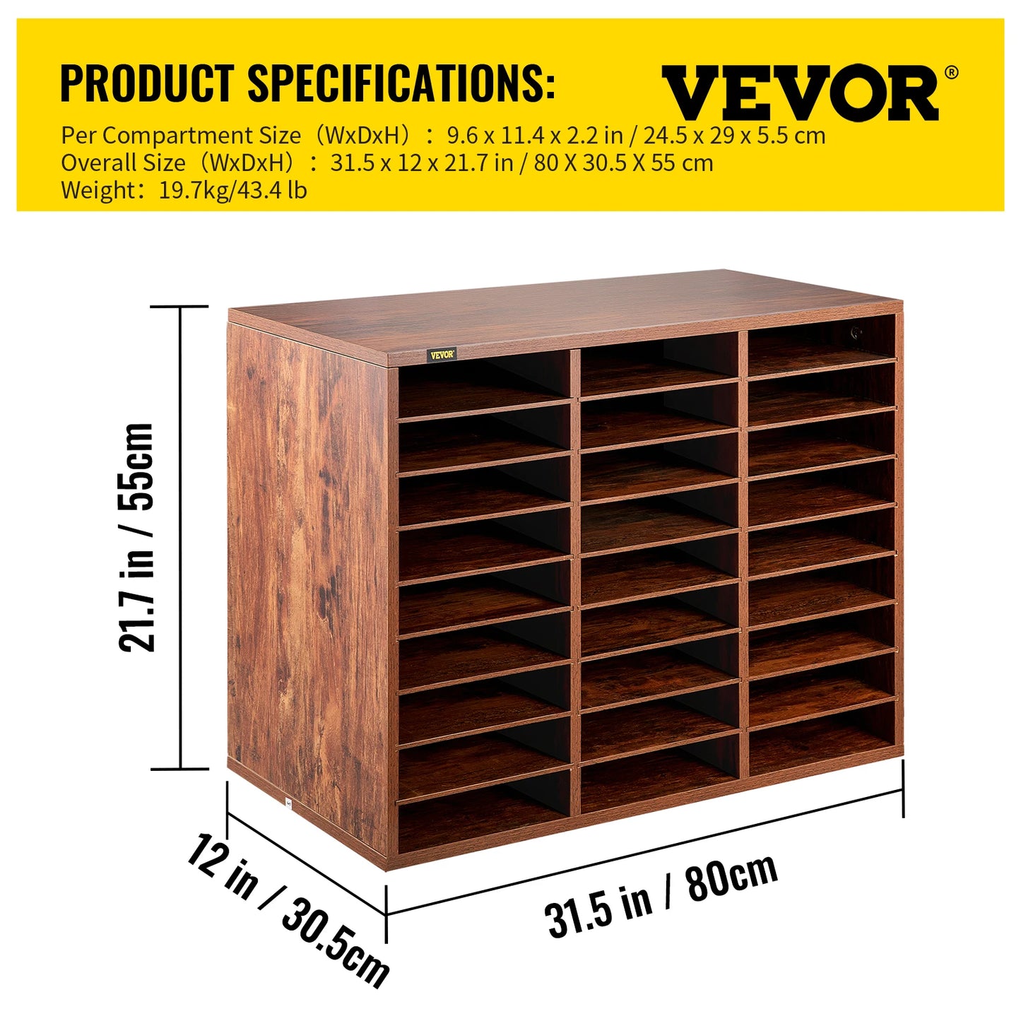 VEVOR Literature Organizers With Adjustable Shelves For Office