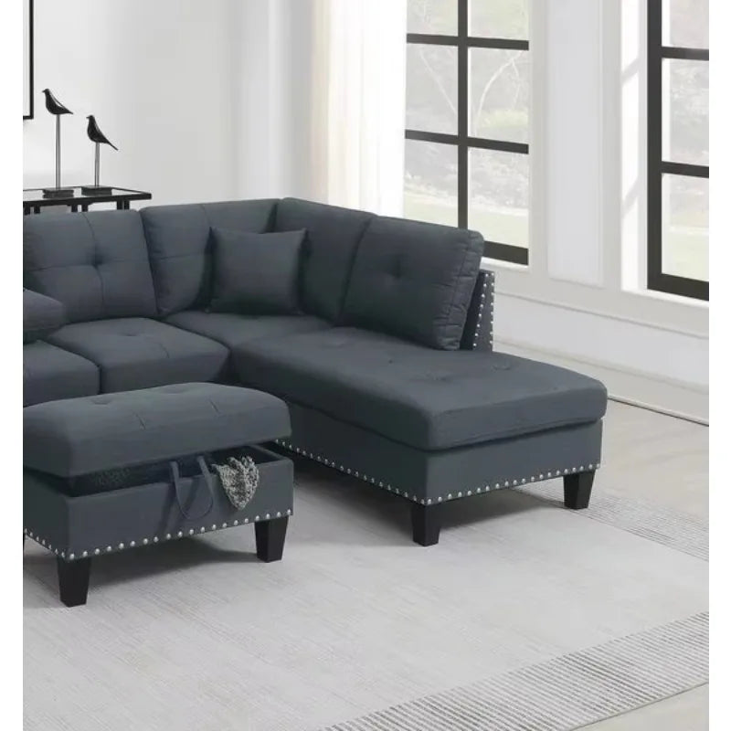 Oein Convertible Corner Sofa Modern L-Shaped Living Room Sectional