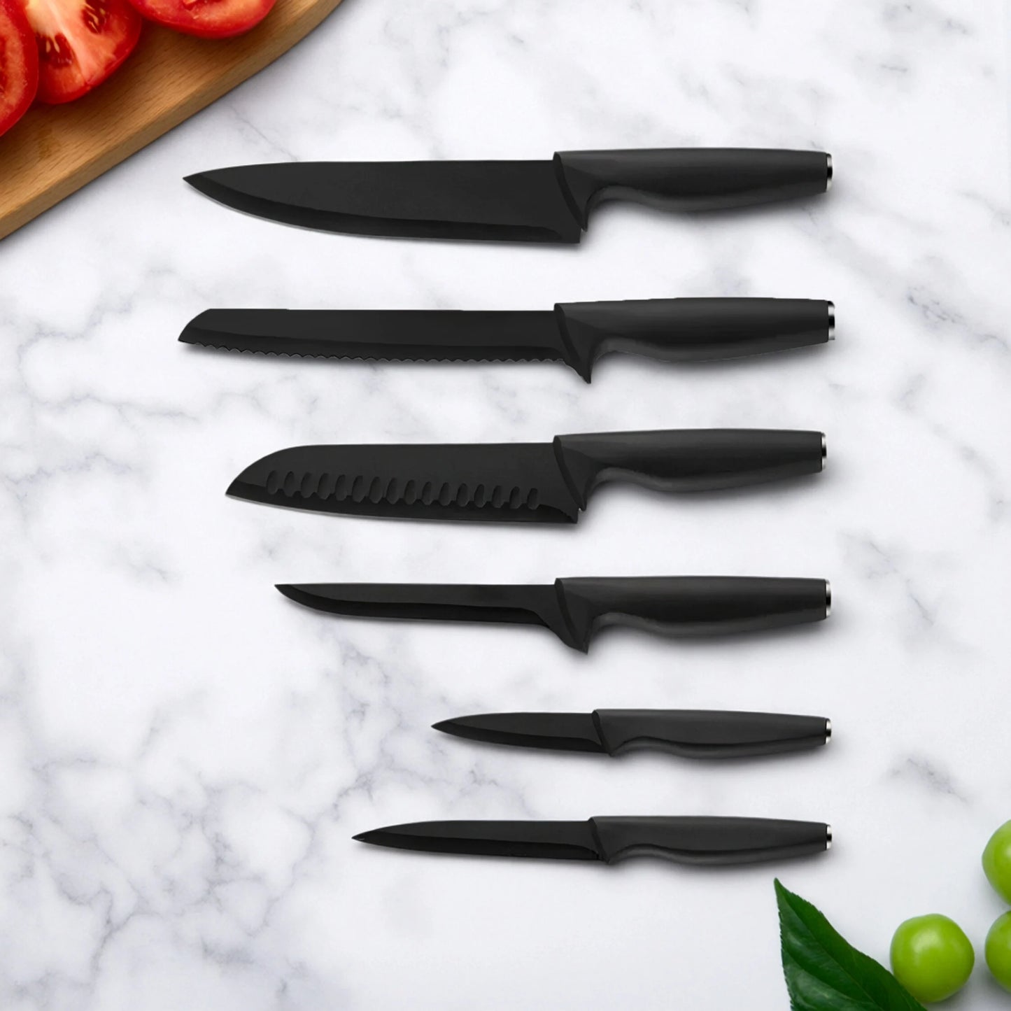 Stainless Steel 15-Piece Kitchen Knife Set With Holder And Storage