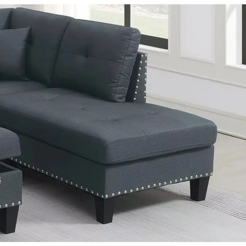 Oein Convertible Corner Sofa Modern L-Shaped Living Room Sectional