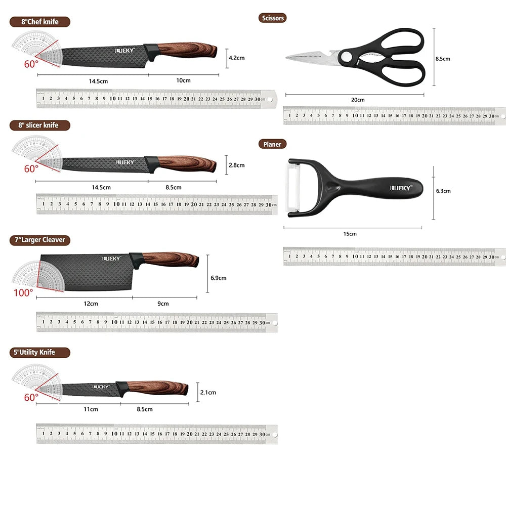 MDHAND 6 Piece Stainless Steel Kitchen Knife Set For Restaurants
