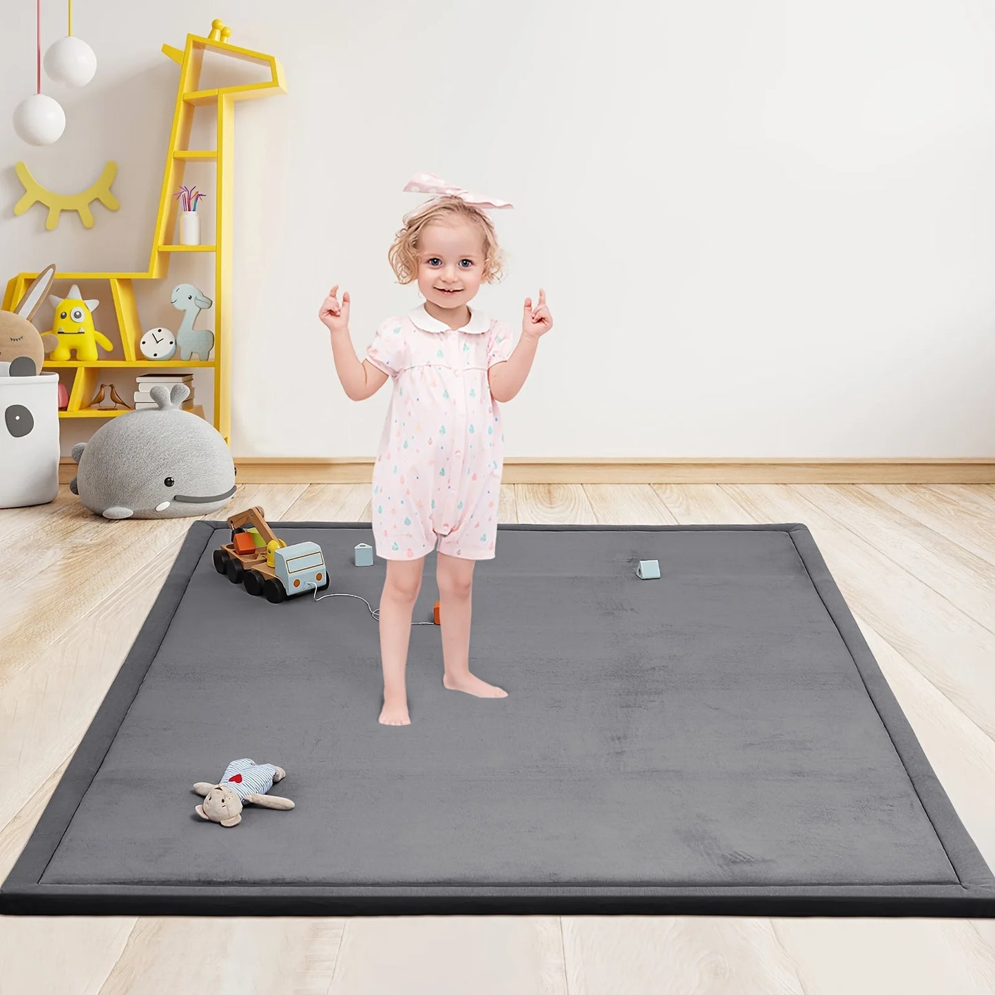PaPaMat Memory Foam Playpen Mat Non-Slip Soft Velvet Kids Rug