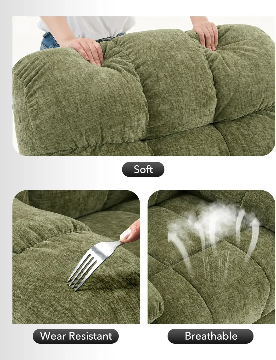 HiMISS Rocker Recliner Chair for Adults Overstuffed Manual Glider Sofa