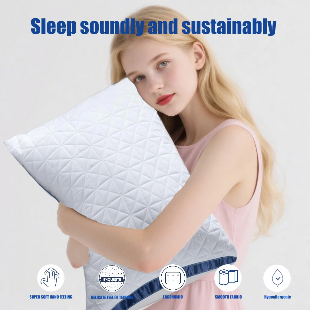 Hotel Quality Microfiber Bed Pillows Set Of 2 For Sleepers