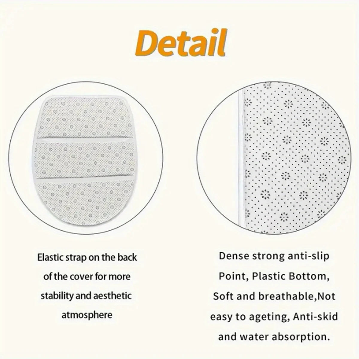 Marble Bathroom Mat Set Non Slip U Shaped Floor Mat Toilet Seat Polyester