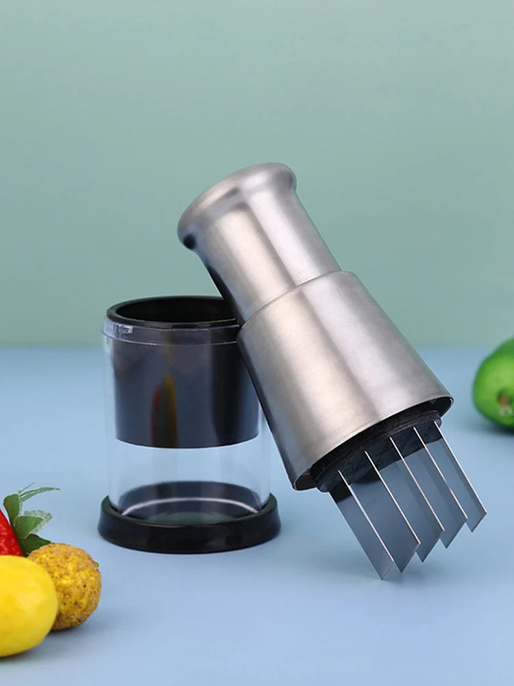 Alloet Stainless Steel Manual Hand Chopper for Veggies and Garlic