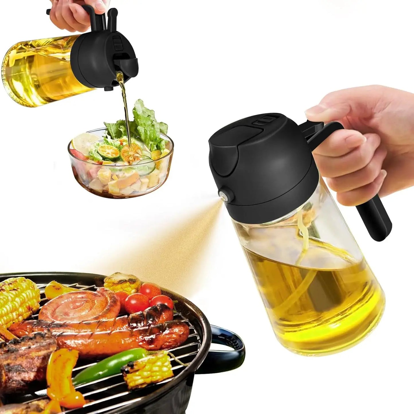 Olive Oil Sprayer Dispenser 2 In 1 Fine Mist For Cooking And Grilling
