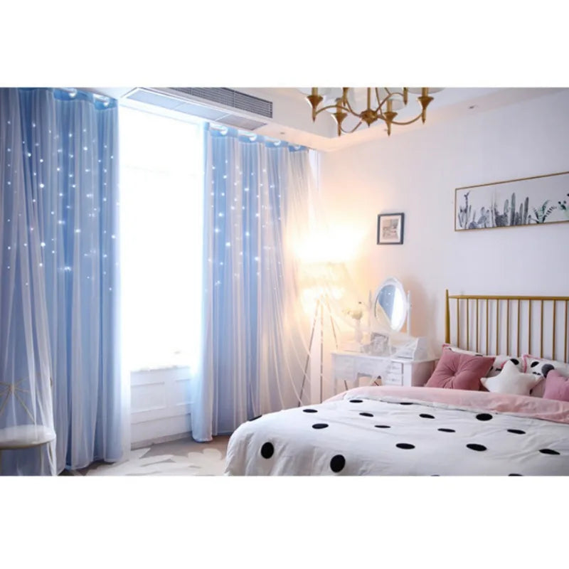 Guangdong Blackout Curtains For Bedroom And Living Room Star Cut Out Decor