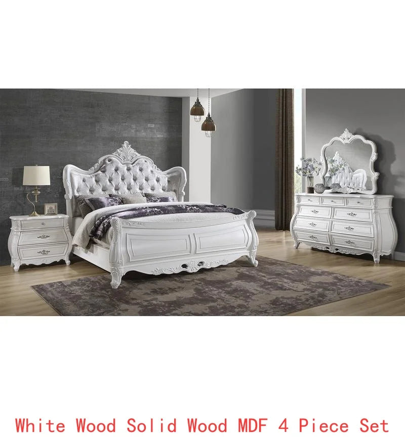 Modern Bedroom Set In Wood Finish With Coordinating Nightstands