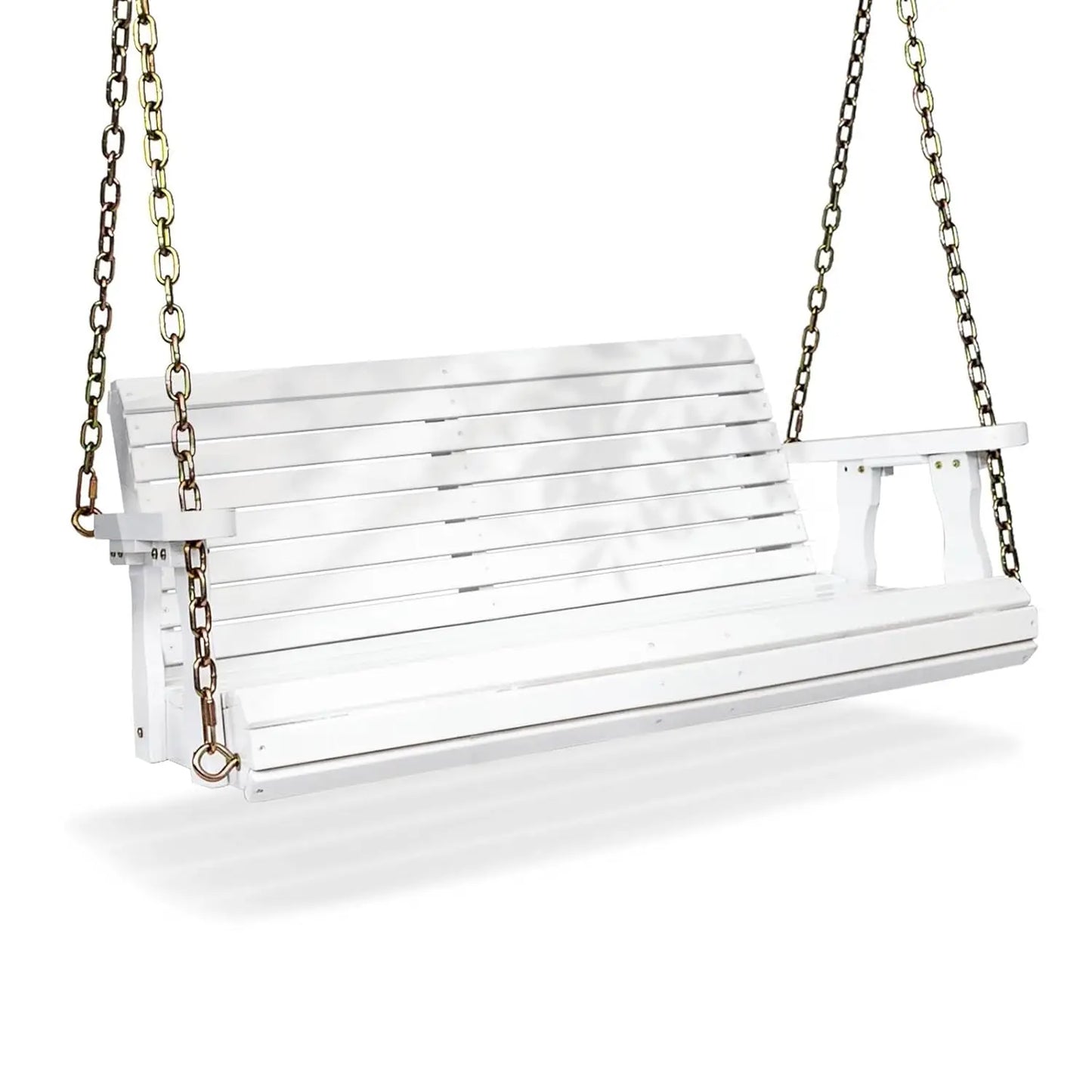 Upgraded Patio Wooden Porch Swing for Courtyard & Garden, Heavy Duty 880 LBS Swing Chair Bench with Hanging Chains, Customized