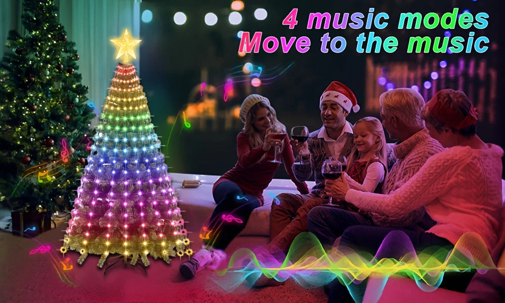 MIMIRGB Smart Christmas Tree Lights With App Control MusicSync IP67
