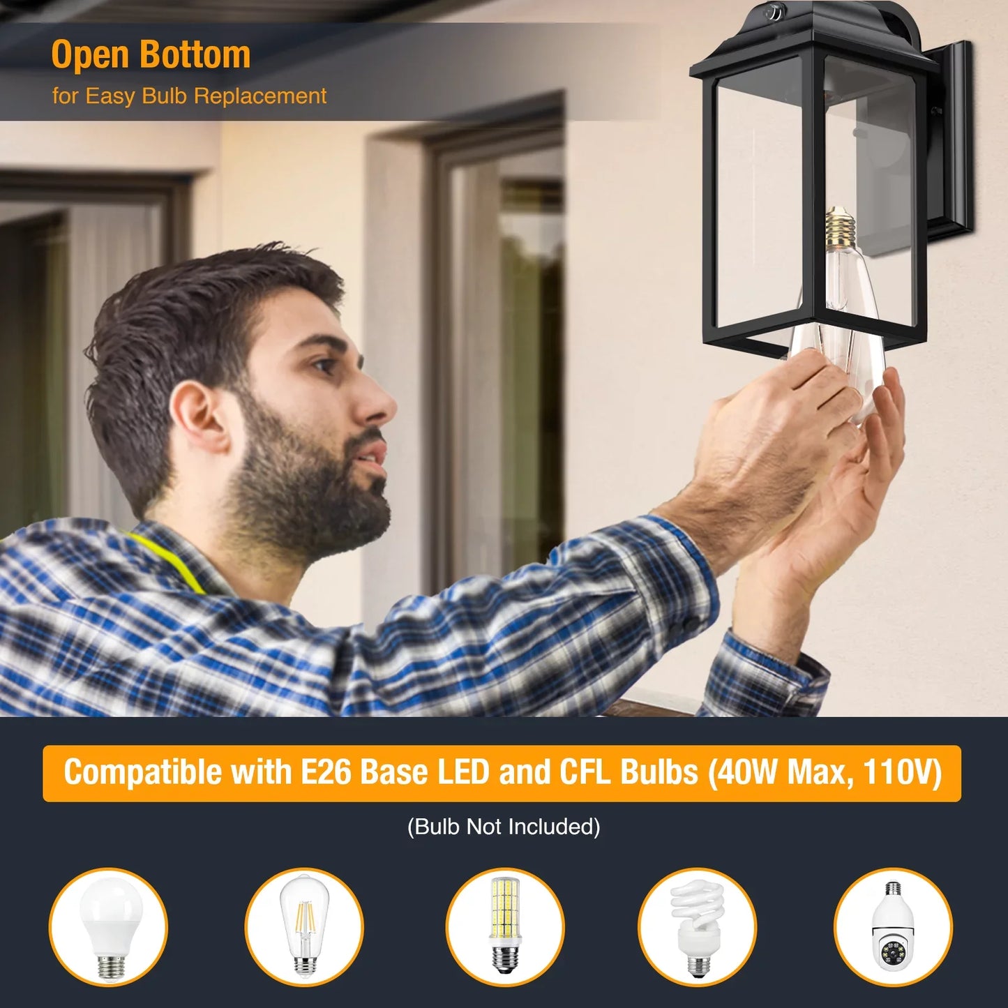 Outdoor Wall Sconce Lights Porch Lantern Decor for Exterior Areas