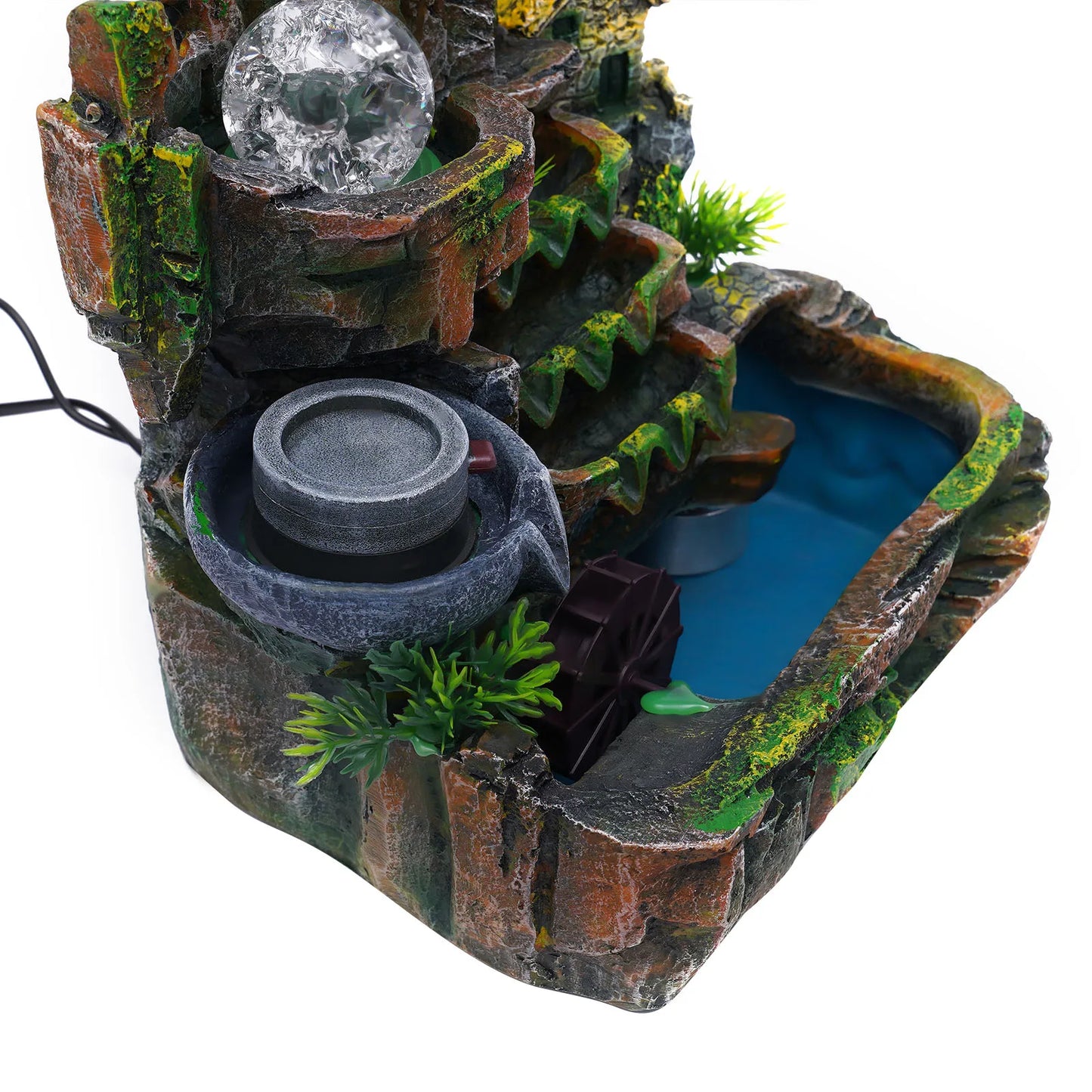 Feng Shui Desktop Water Fountain With Color Changing LED Lights