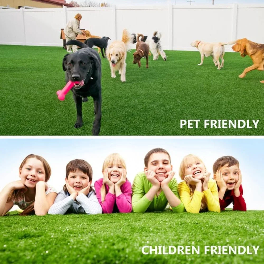 Artificial Grass Synthetic Lawn Outdoor Faux Grass Rug for Patio 0.4 Inch Pile Height 5FTx43FT Astro Turf Grass Roll Carpet Rug