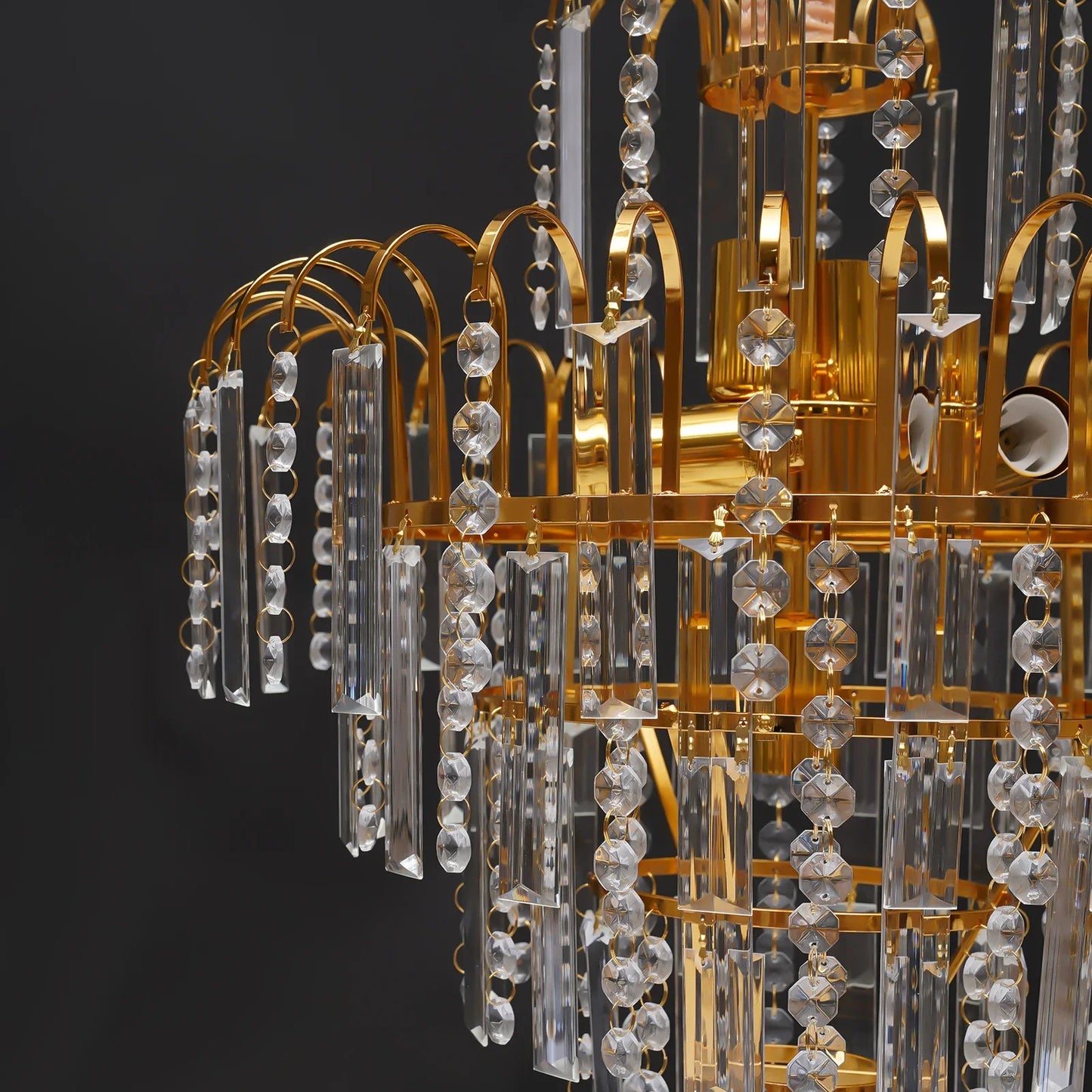 LED Crystal Chandelier Modern Ceiling Light Fixture E14 Pendant