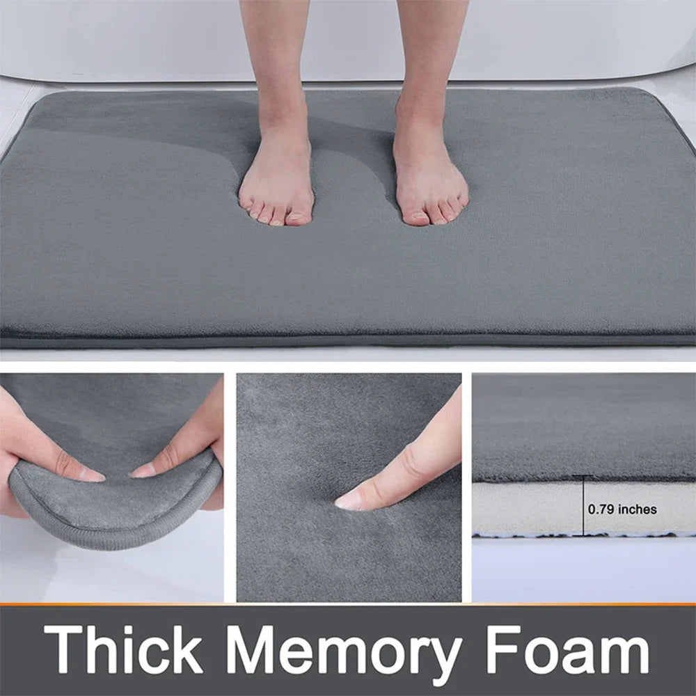 Non Slip Memory Foam Bath Mat Super Absorbent Washable Rug