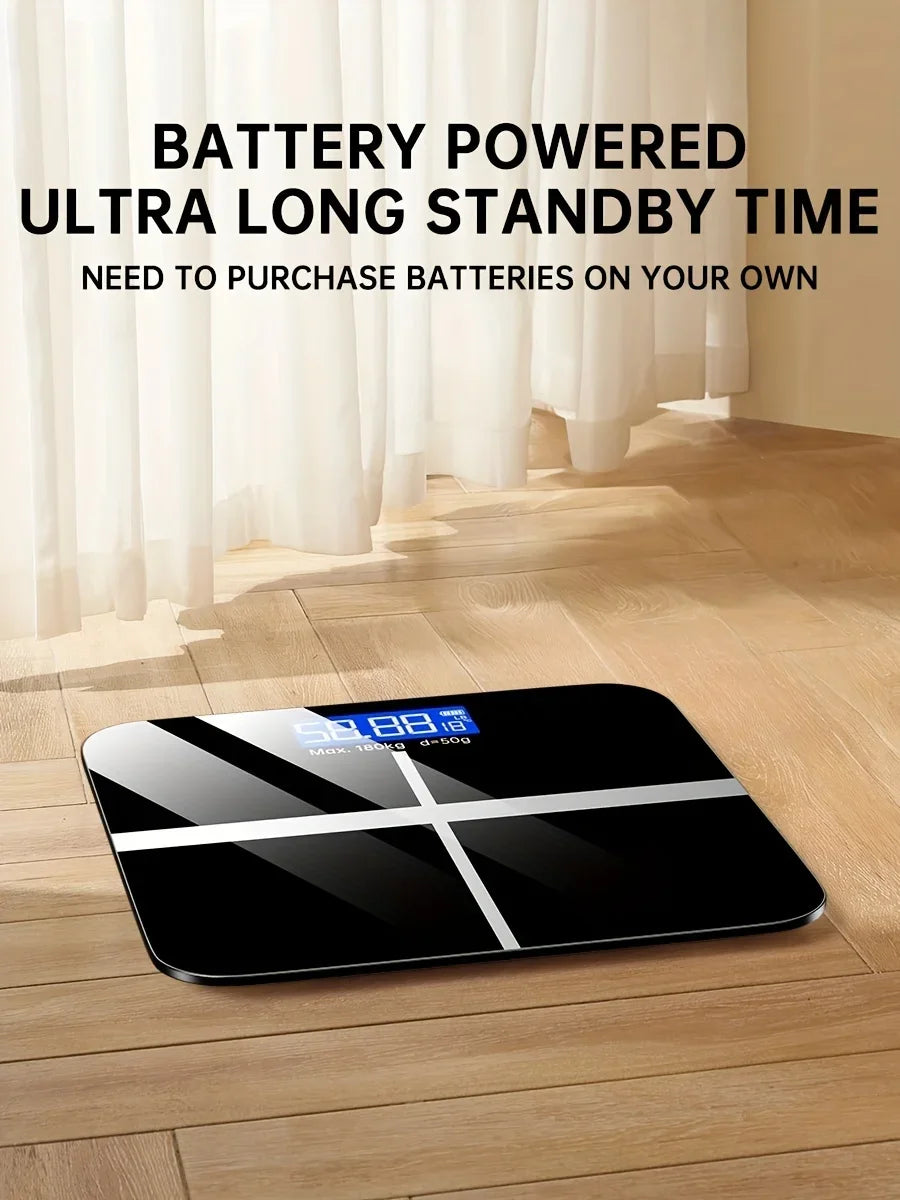 Premium Digital Bathroom Scale 396lb Capacity, High-Precision LCD Display, Ultra-Wide Platform, Room Temperature Sensor