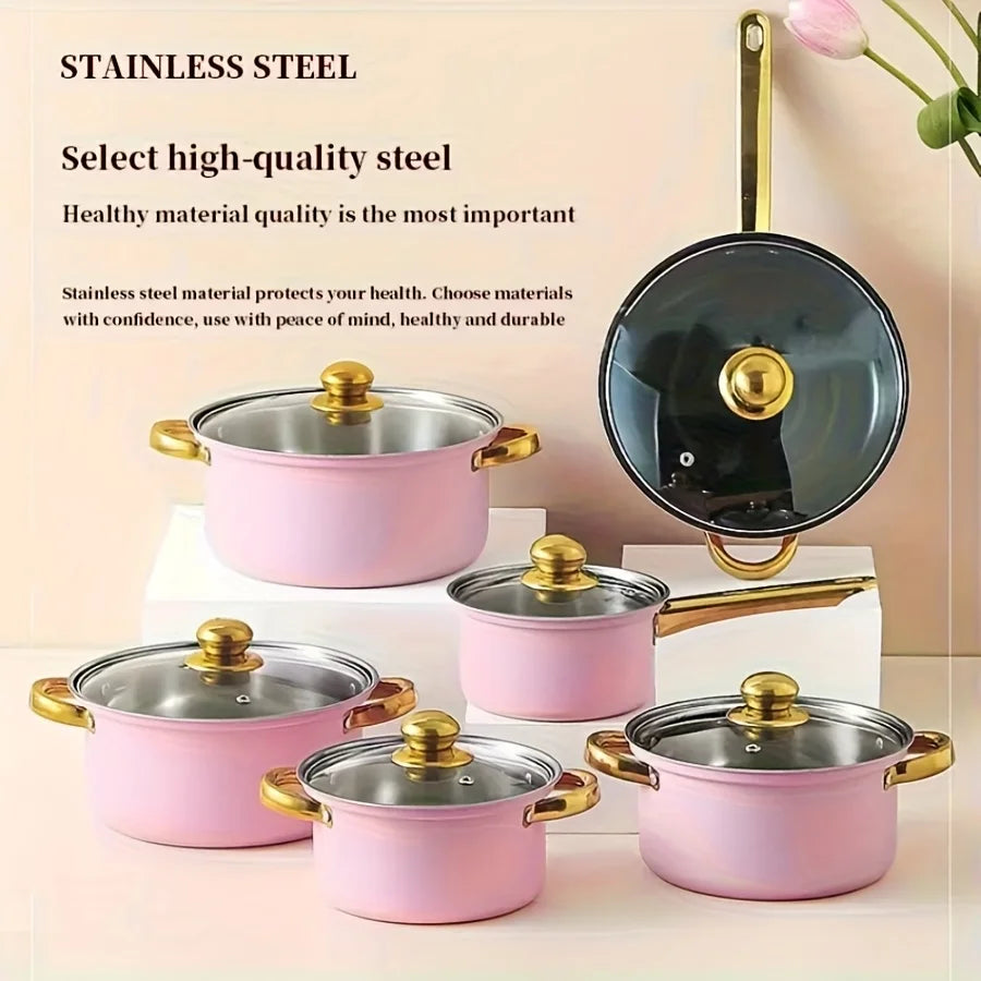 Nonstick Stainless Steel Fry Pan Set Induction Cookware Skillets