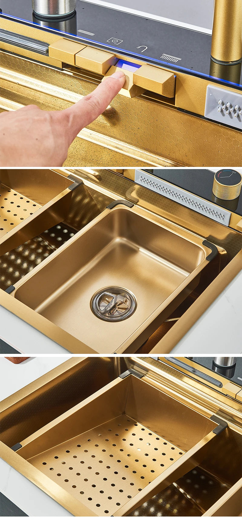 Rozin 304 Stainless Steel Kitchen Sink With Waterfall Faucet