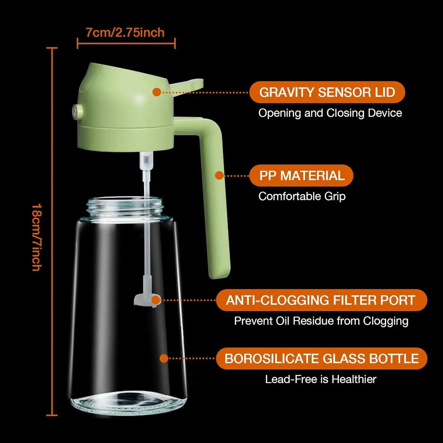 Olive Oil Sprayer Dispenser 2 In 1 Fine Mist For Cooking And Grilling