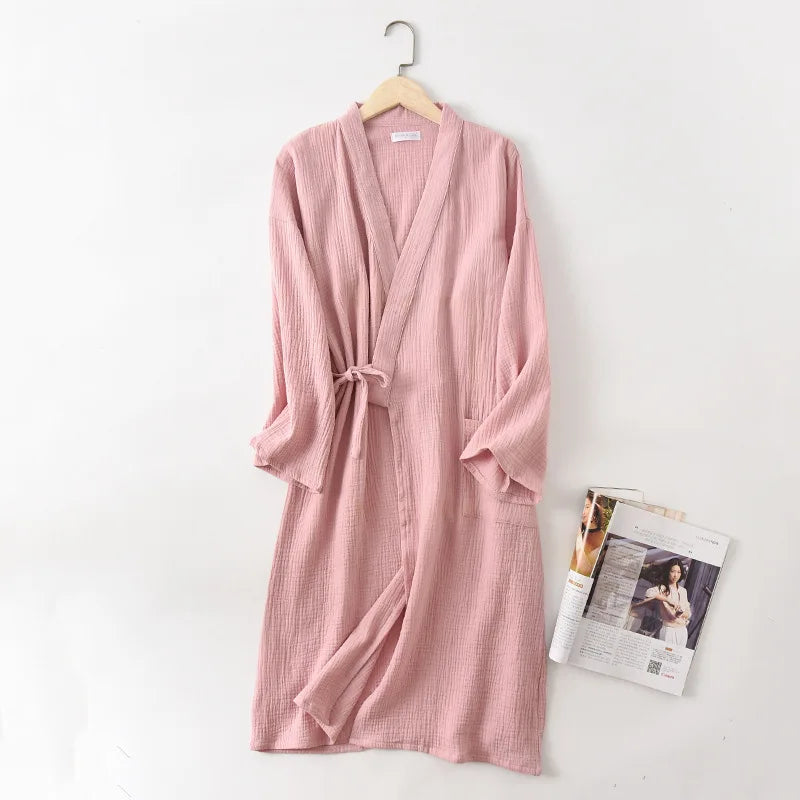 Cloud Cotton Story Japanese Kimono Robe For Couples Crepe Bathrobe
