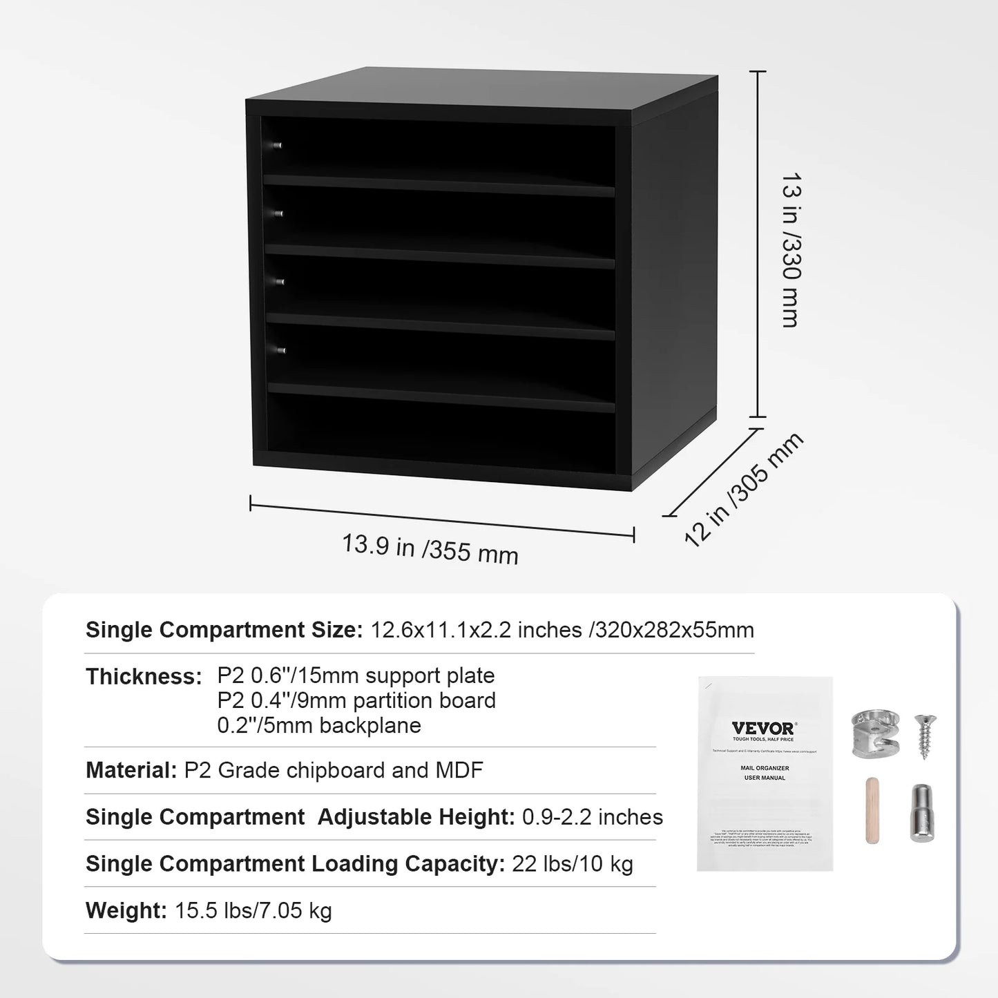 VEVOR Literature Organizers With Adjustable Shelves For Office