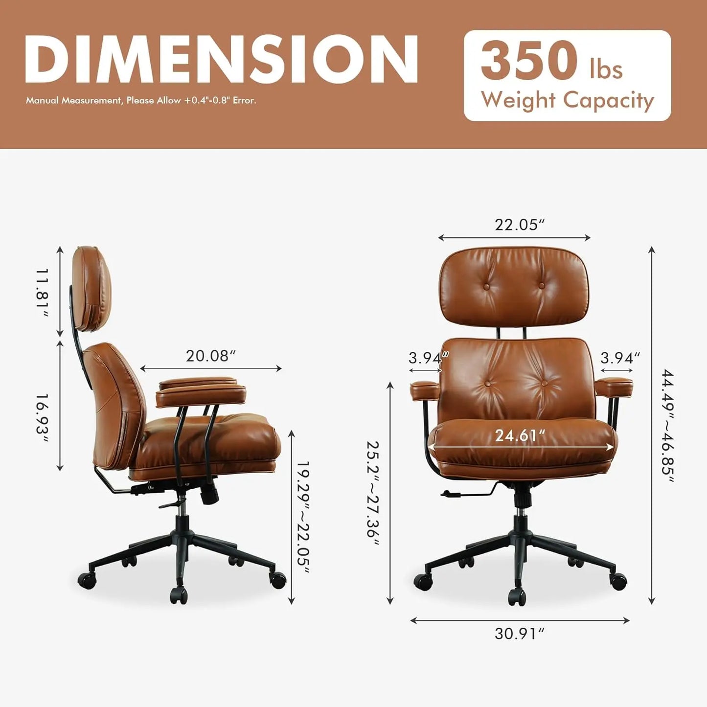 High Back Executive Office Chair with Comfortable Deep Seat,PU Leather Modern Office Chair,Ergonomic Big and, Customized