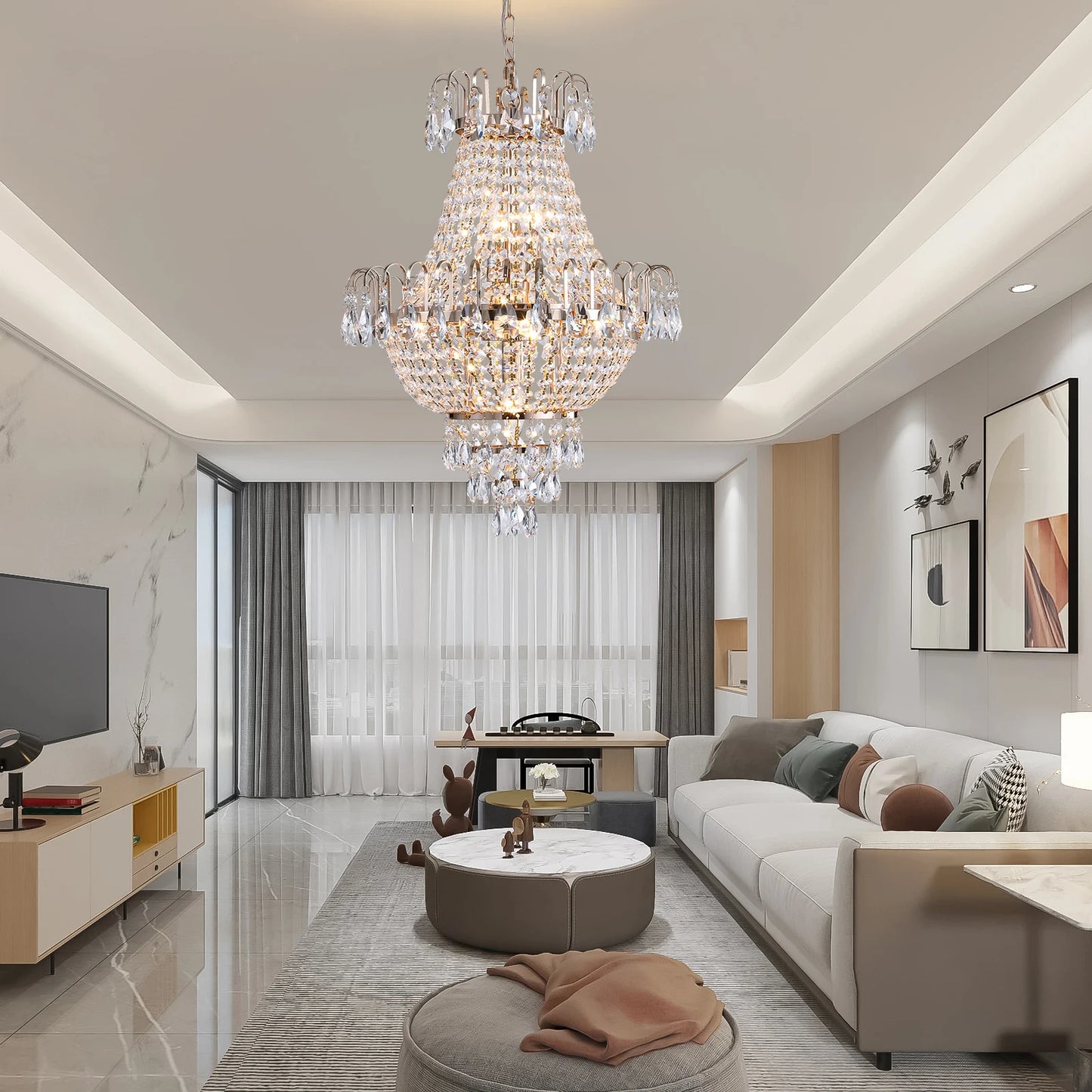 ARLGSITE Crystal Chandelier Pendant Light