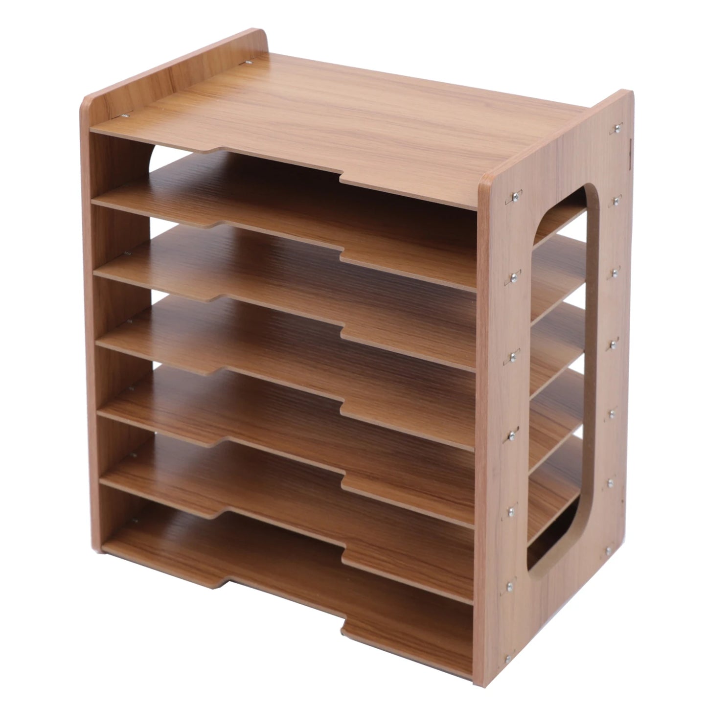 7-Tier Wooden Desk Organizer for Office Papers and Files